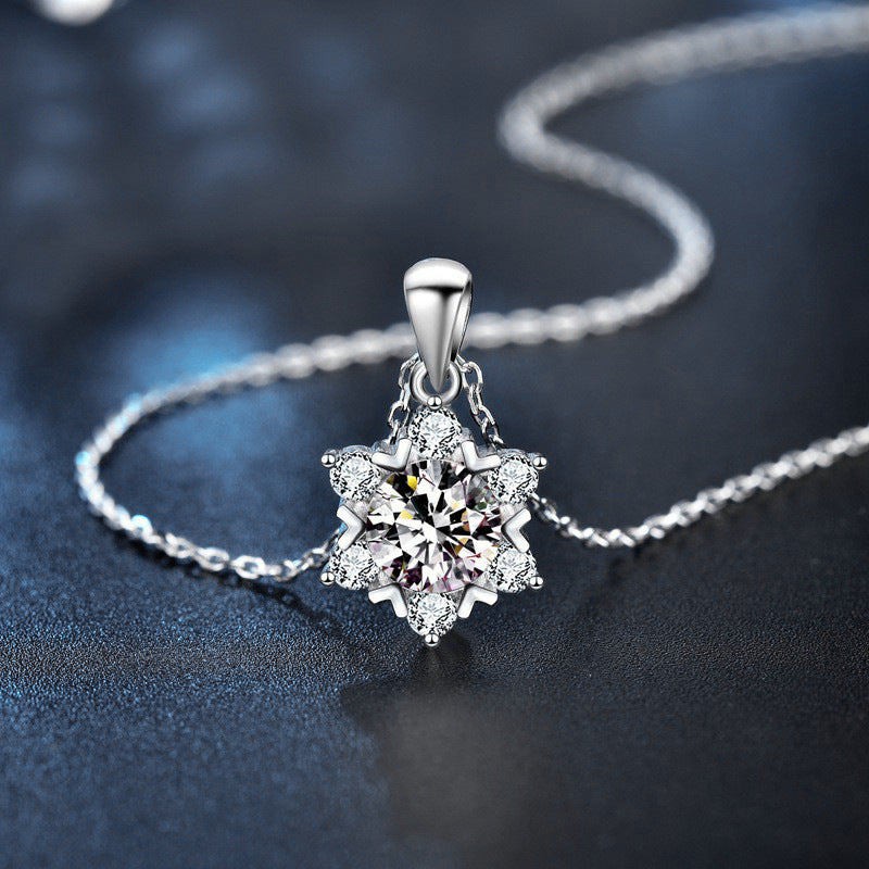 moissanite silver pendant necklace