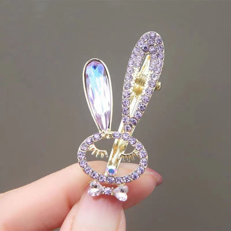 Diamond Duckbill Hair Clip For Bangs Little Rabbit Style