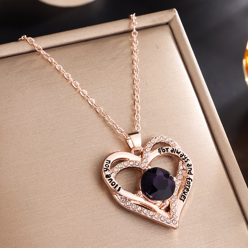 purple crystal heart pendant