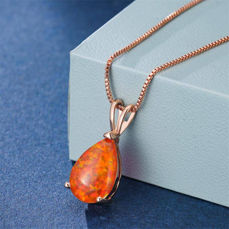 Blue Fire Opal Necklace Hot Sale