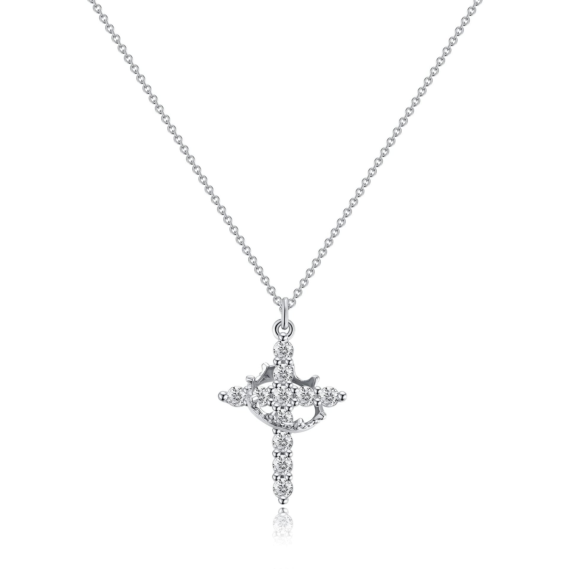 cross crown necklace