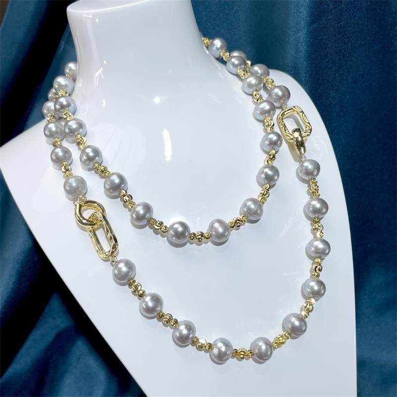 kamala harris gray freshwater pearl necklace