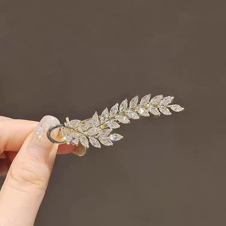 Bangs Clip For Hair Crystal Leaf-Gomyhair