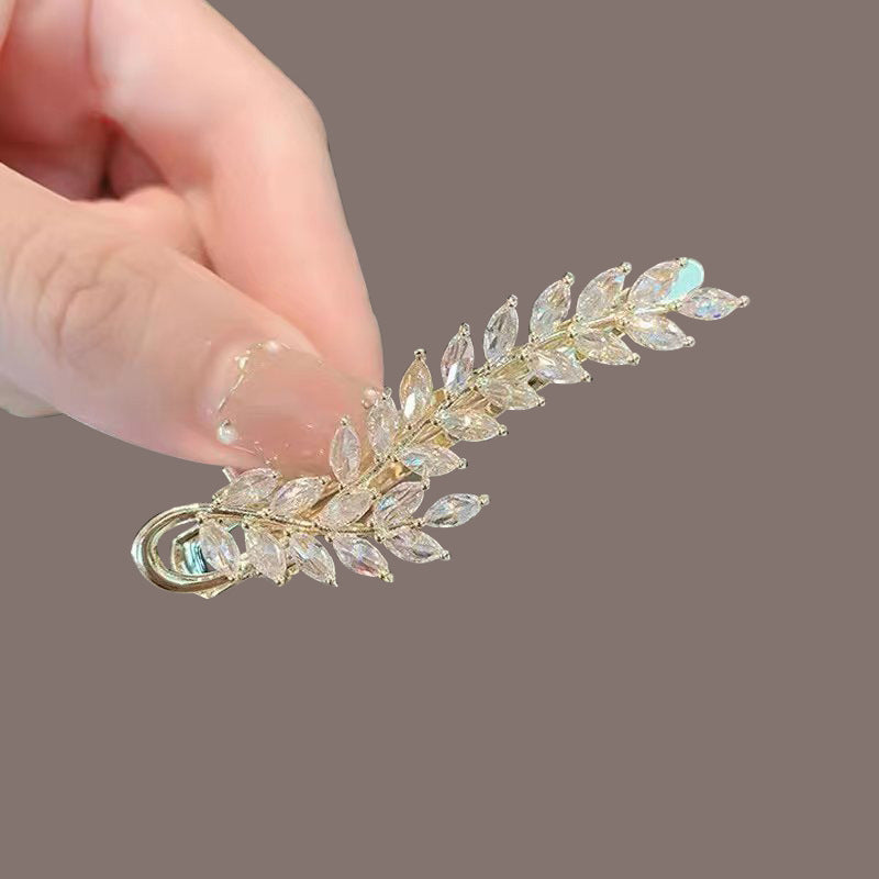 Crystal Leaf Hair Clip-Gomyhair