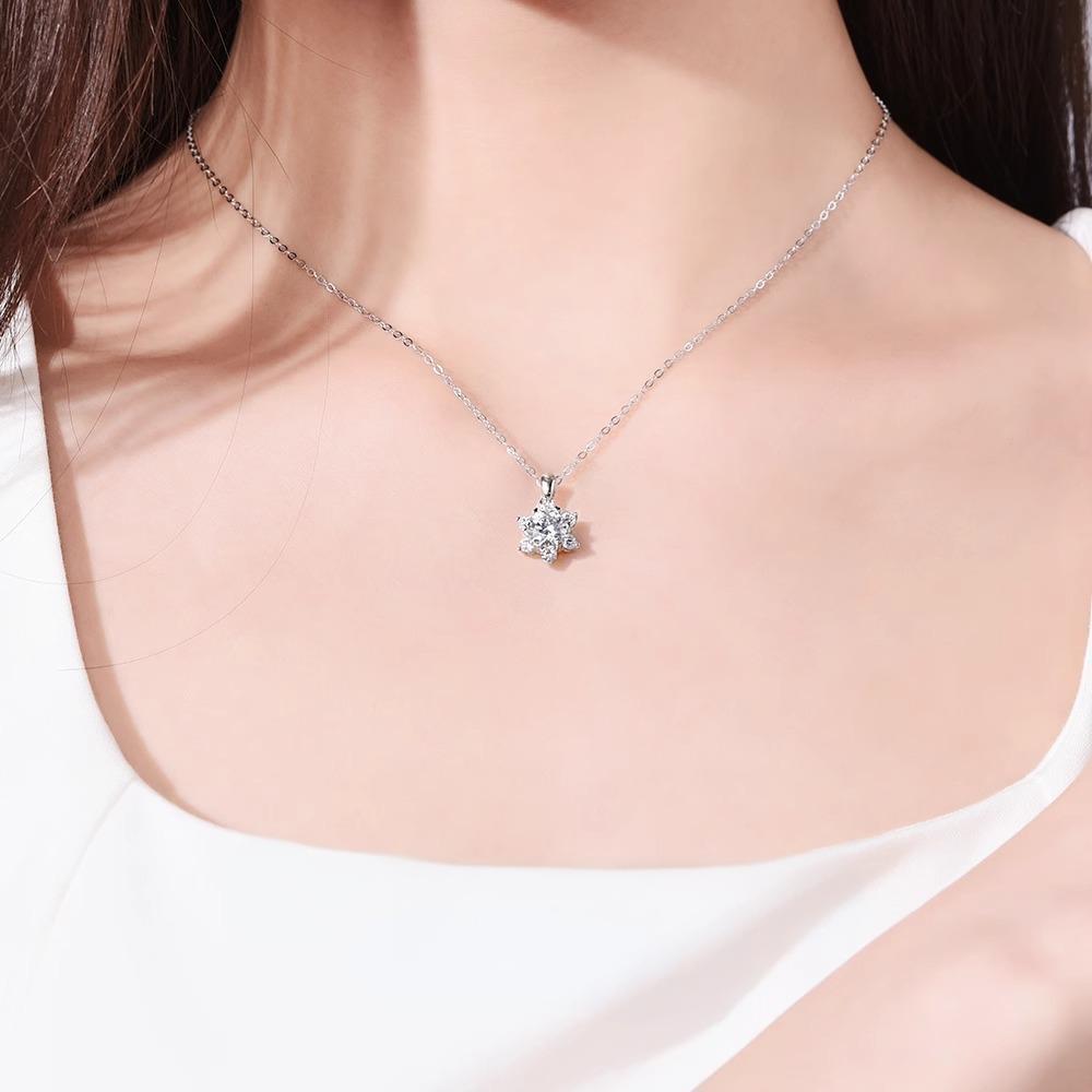 sterling silver moissanite necklace