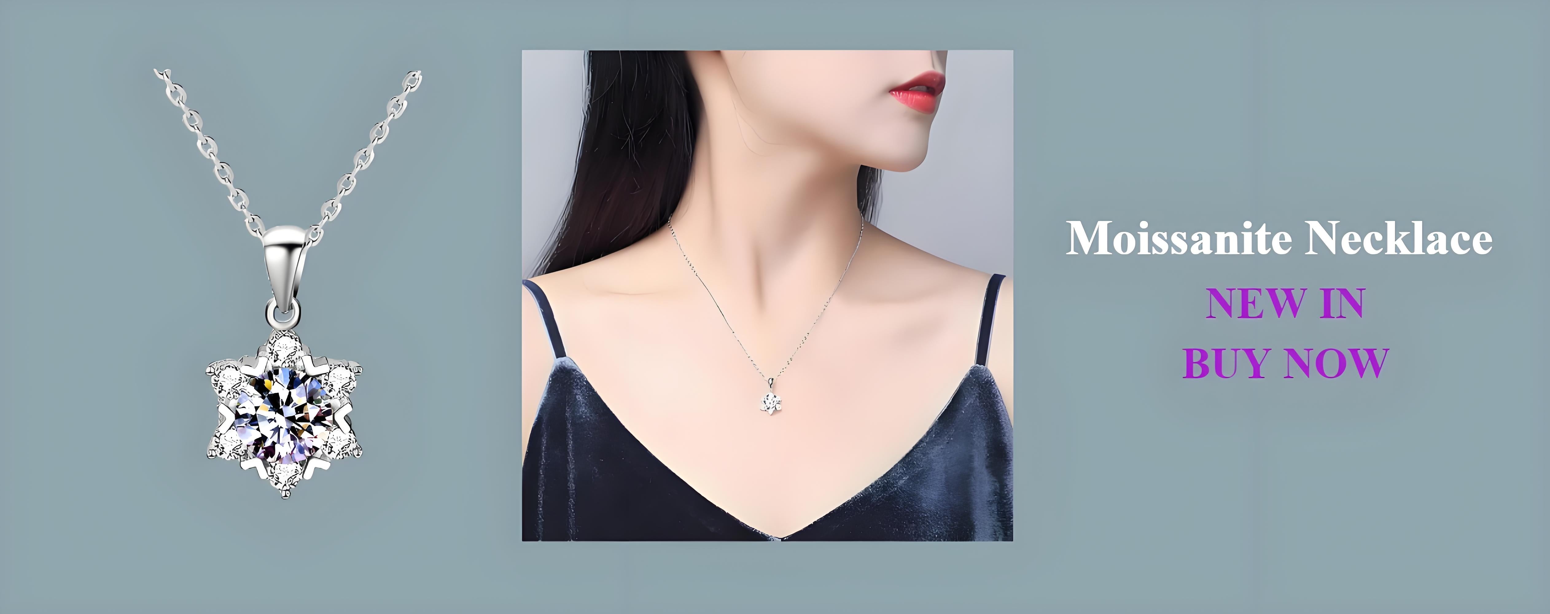 1 carat moissanite necklace​ FOR WOMEN