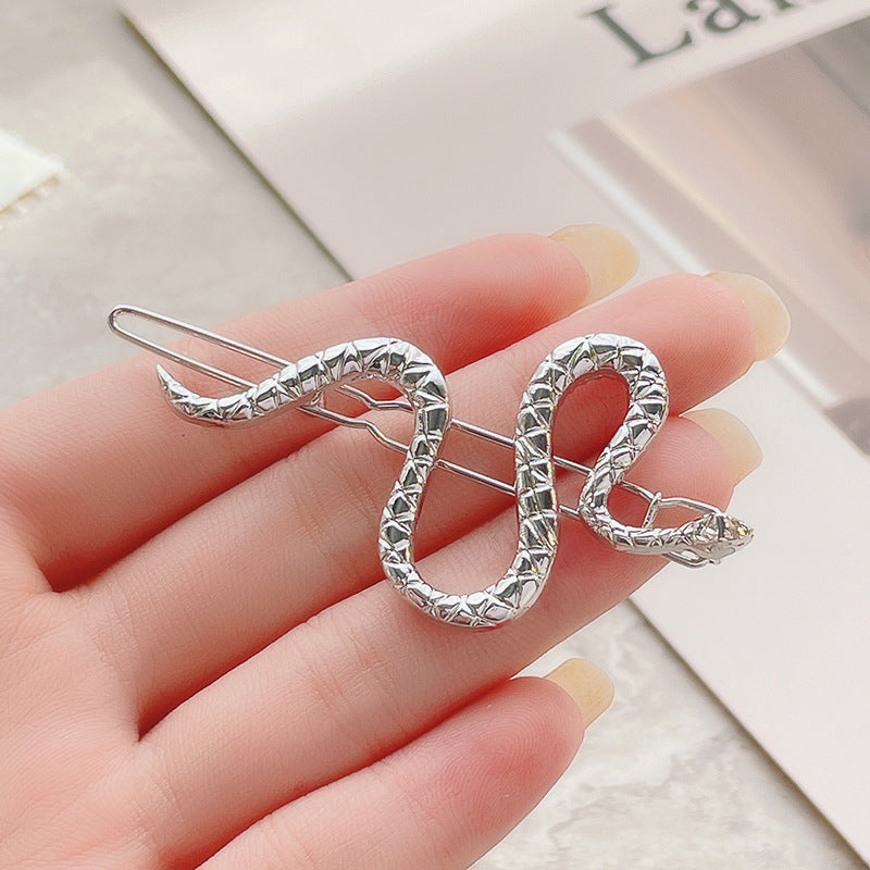 Vintage Silver Snake Hair Barrette -Gomyhair