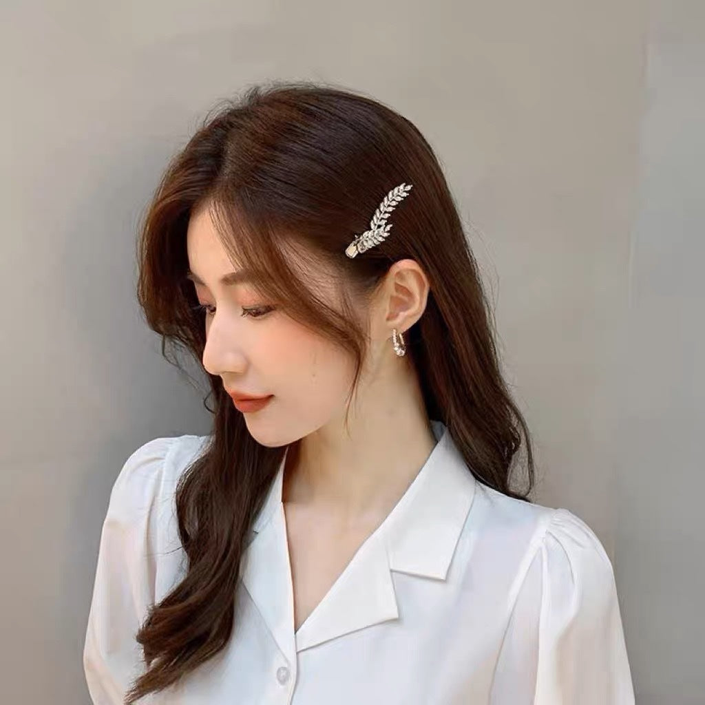 Bangs Clip For Hair Crystal Leaf Fashion-Gomyhair