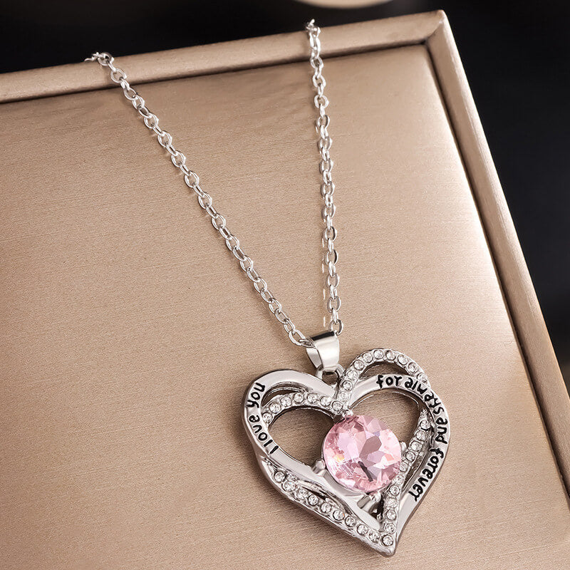 pink rose quartz heart pendant