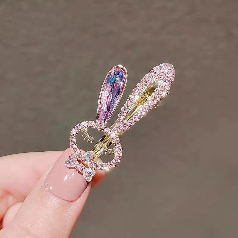 Diamond Duckbill Hair Clip For Bangs Little Rabbit Style