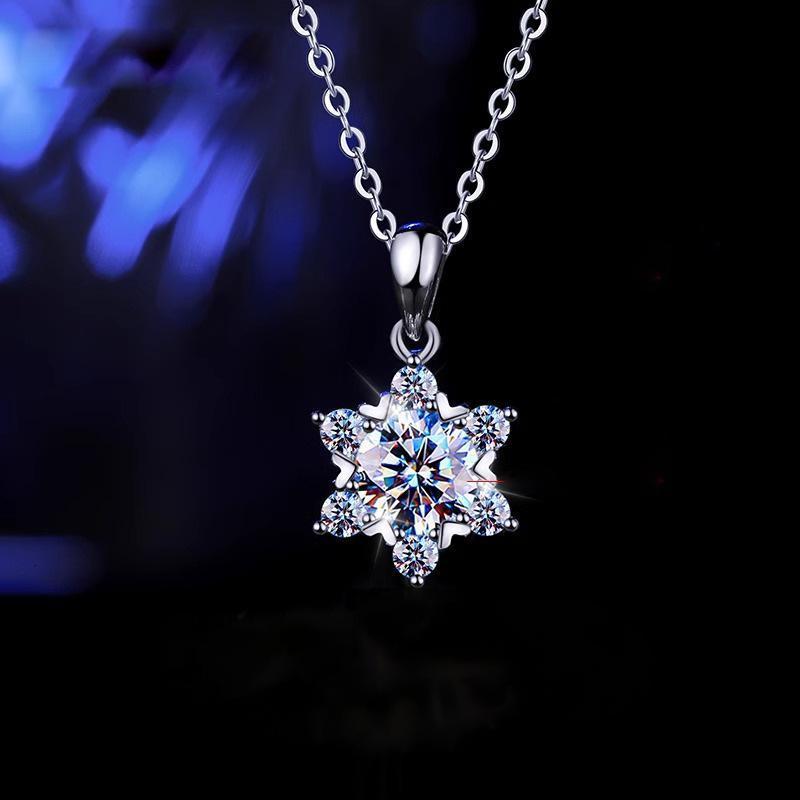 moissanite silver necklace