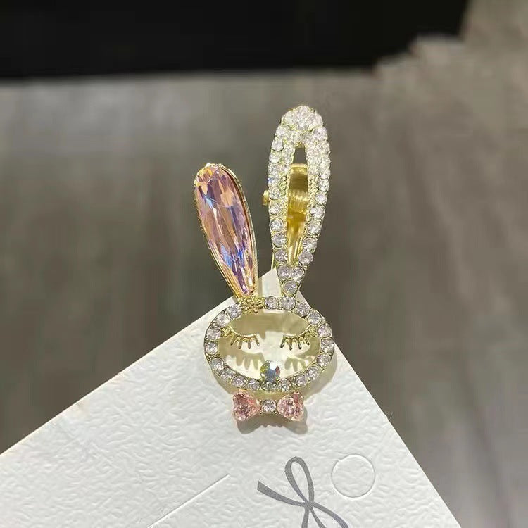 Diamond Duckbill Hair Clip For Bangs Little Rabbit Style