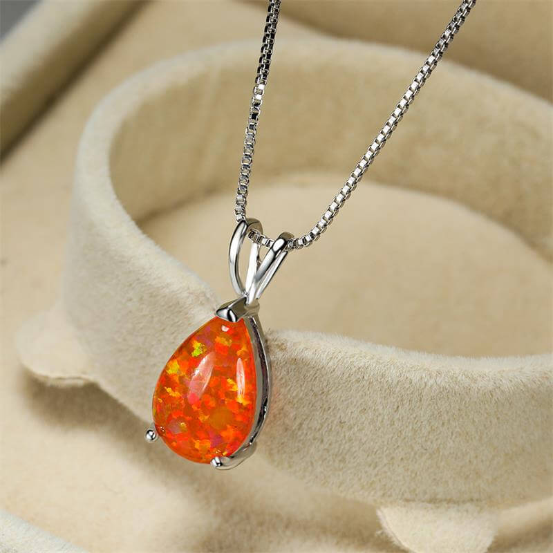 Blue Fire Opal Necklace Hot Sale