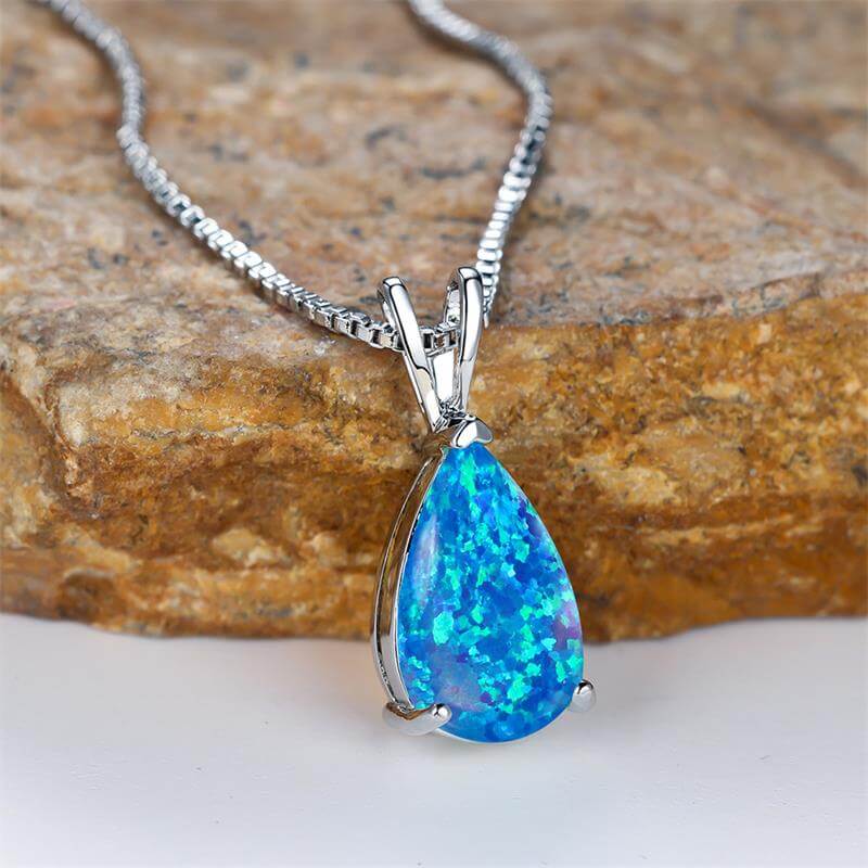 Blue Fire Opal Necklace Hot Sale