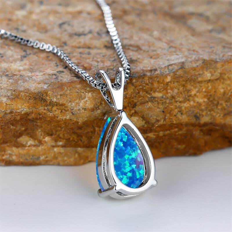 Blue Fire Opal Necklace Hot Sale