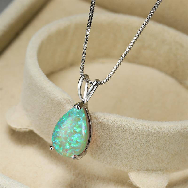 Blue Fire Opal Necklace Hot Sale