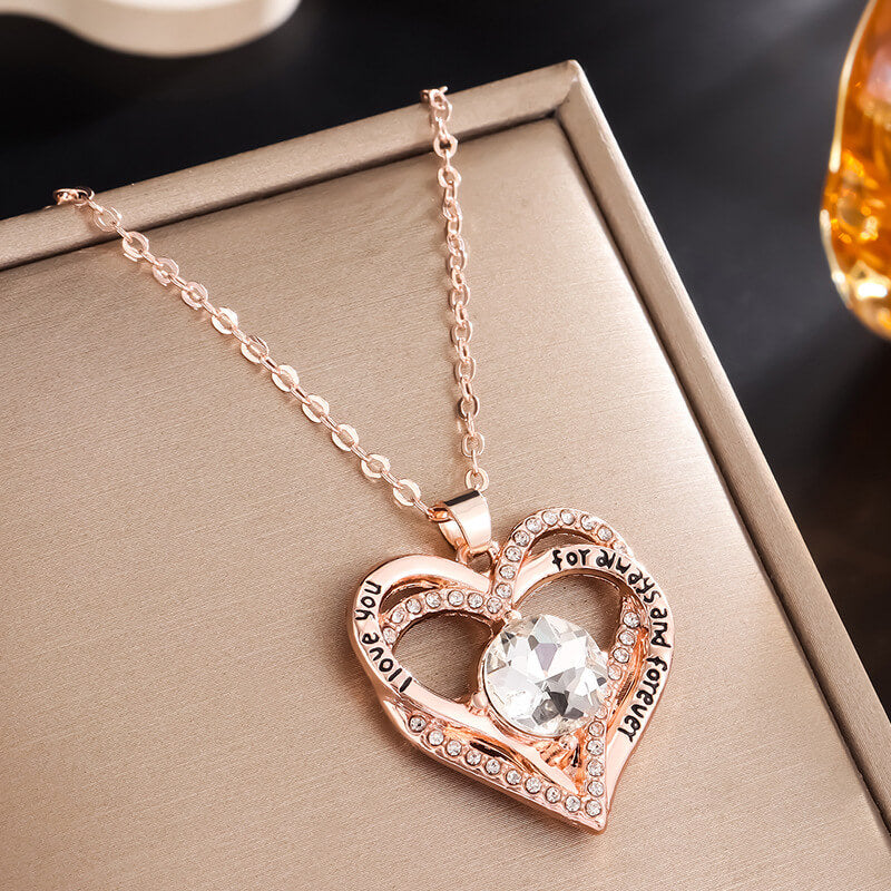 double heart pendant necklace