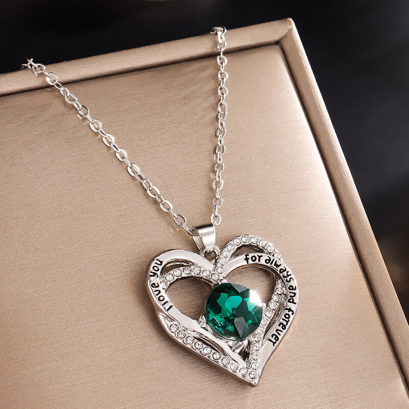 heart pendant with birthstones