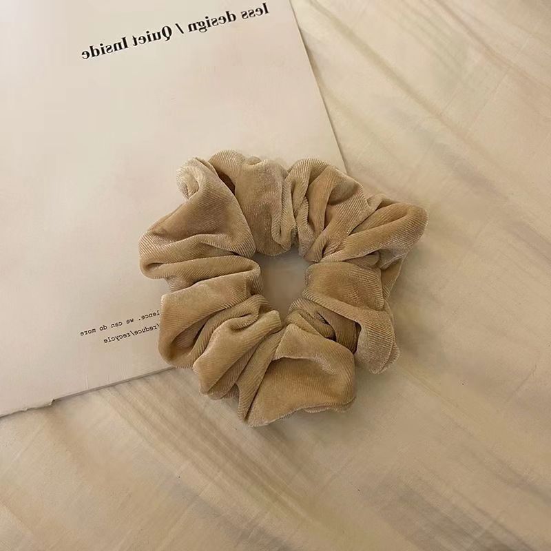 Beige Color Velvet Hair Tie-Gomyhair