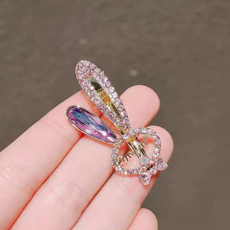 Diamond Duckbill Hair Clip For Bangs Little Rabbit Style