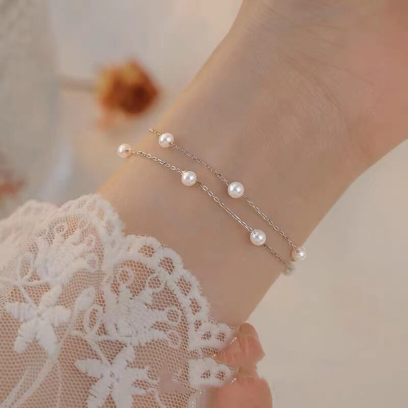 silver pearl bracelet