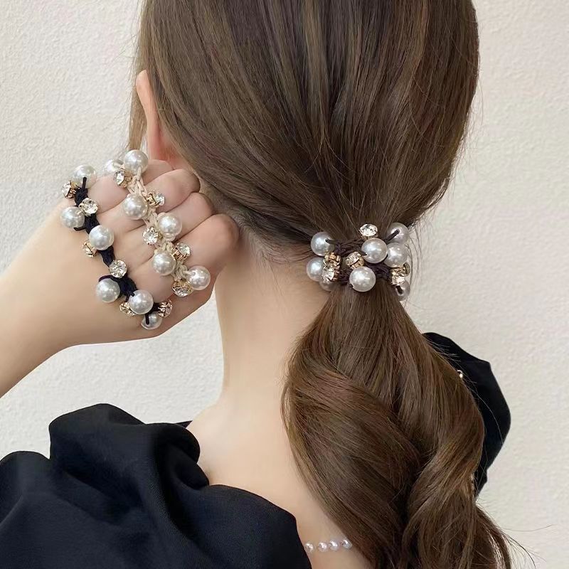 Hair Ties With Pearls Elastic-Gomyhair