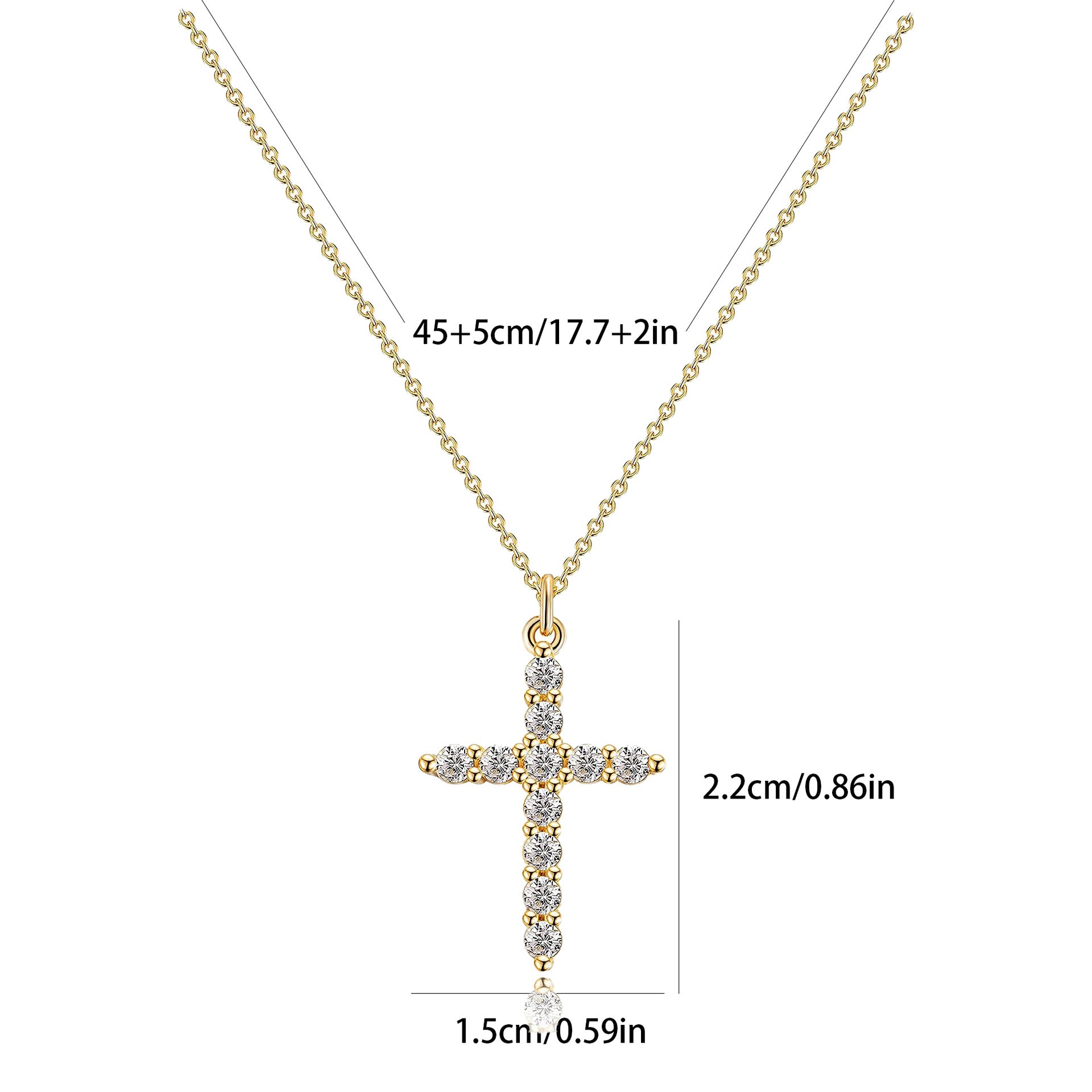 1st Communion Cross Necklaces With Diamond Shining