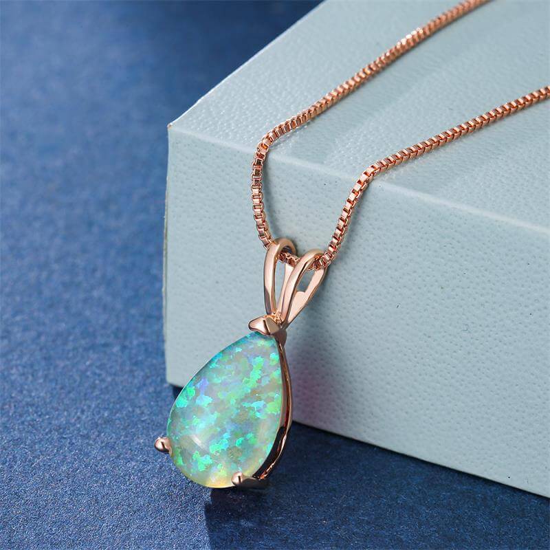 Blue Fire Opal Necklace Hot Sale