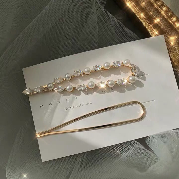 Gold Pearl Bobby Pin Set-2 Pack